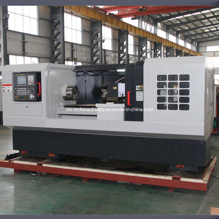 China Manufacturer Fanuc Siemens GSK 3 Axis Flat Bed CNC Lathe Machine